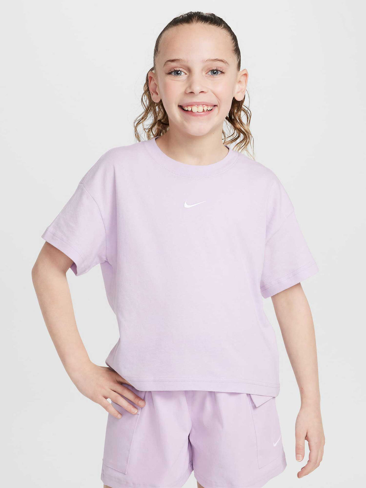NIKE Тениска G NSW TEE BOXY ESSNTL LBR