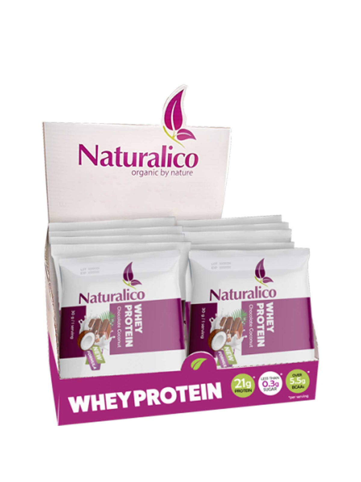 NATURALICO Протеин Whey Protein 24 x 30g-бял шоколад и ягода