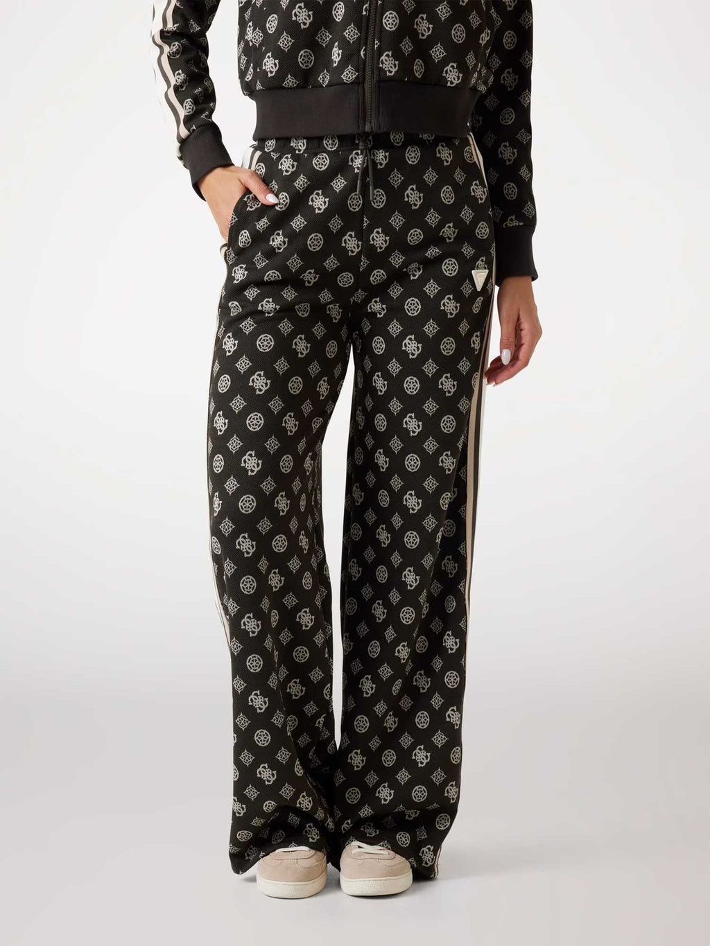 GUESS Спортно долнище PEONY TAPED STRAIGHT