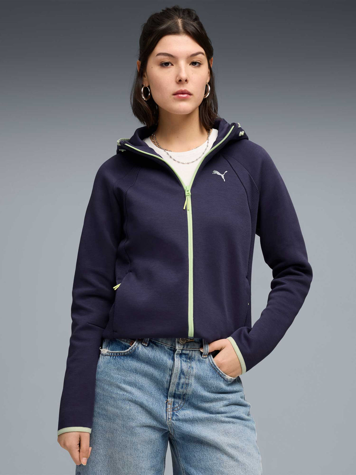 PUMA Суитшърт EVOSTRIPE Full-Zip Hoodie DK
