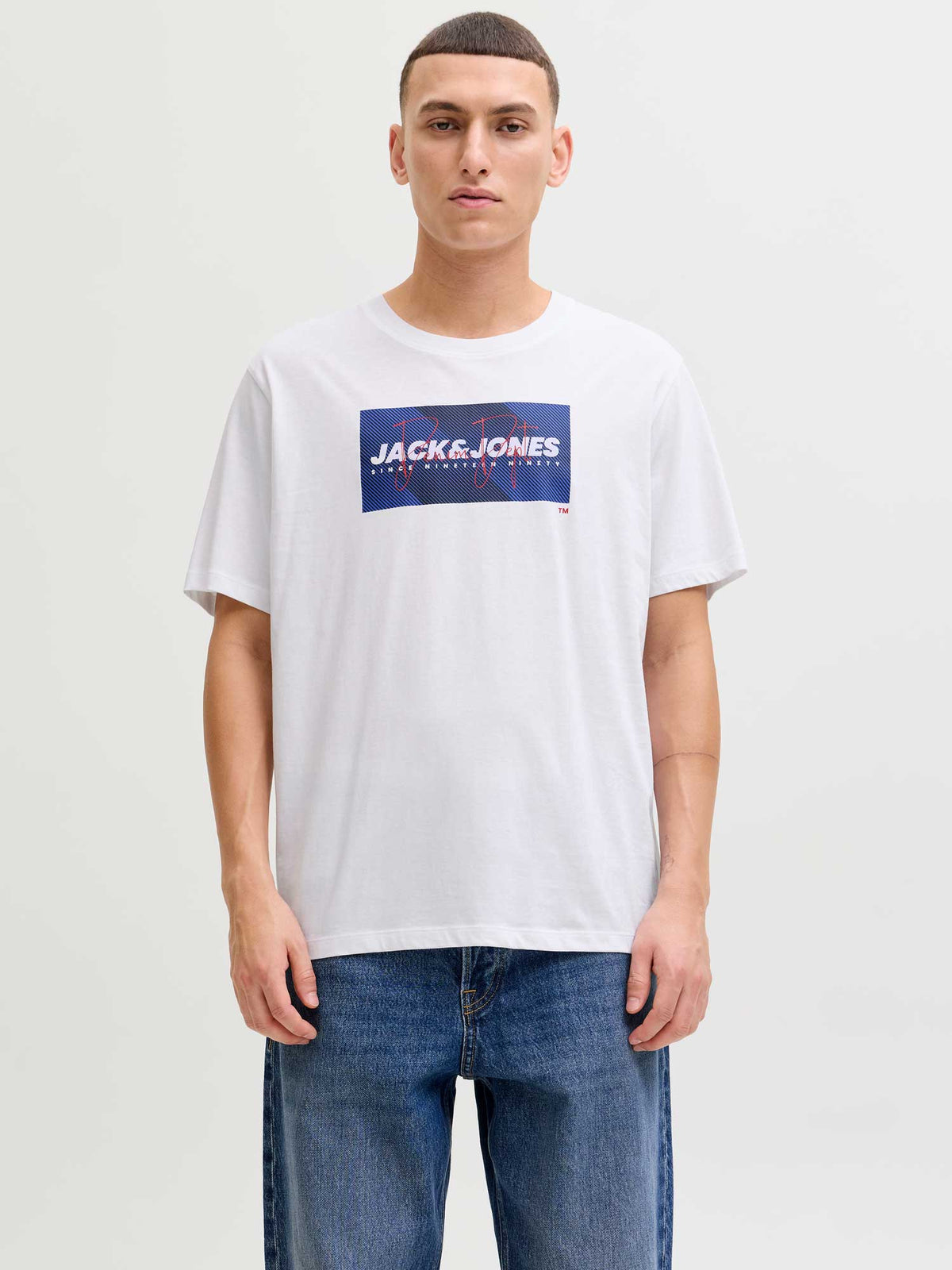JACK & JONES Тениска JJCOLE PRINT TEE SS CREW NECK
