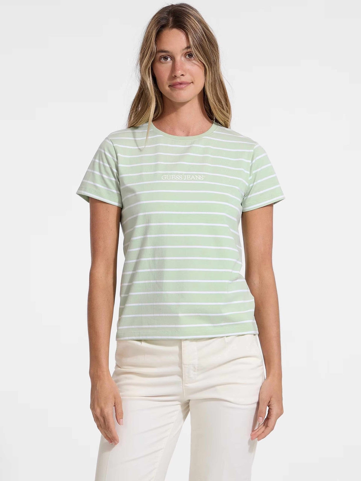 GUESS JEANS Тениска GJ SS CN REG YD STRIPED TEE