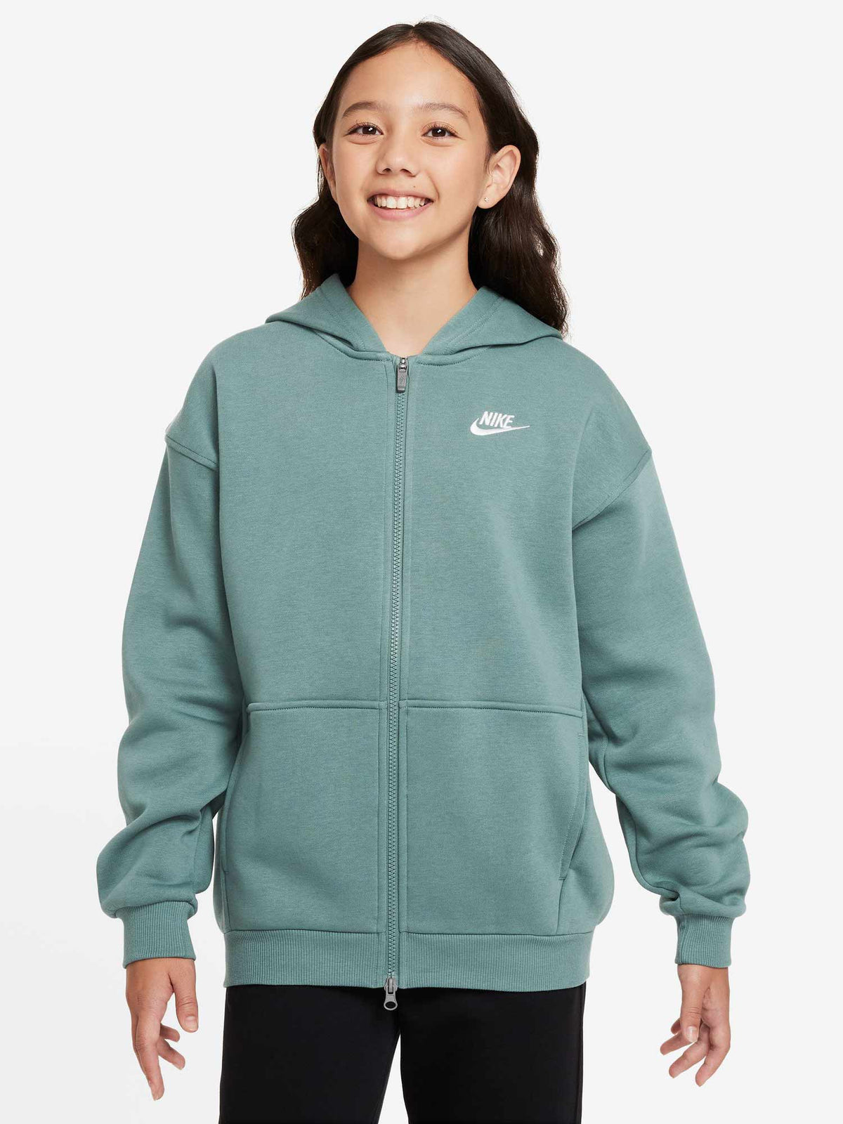 NIKE Суитшърт G NSW CLUB FLC OVRSZD FZ LBR